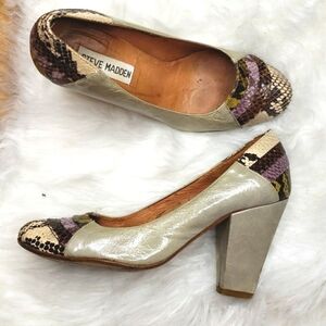 STEVE MADDEN Multi colored snake, high, Pumps, classics, leather 6